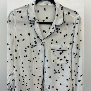 Equipment star print silk pyjama top S